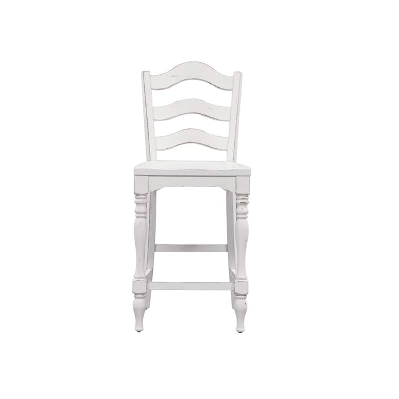 Magnolia Manor Antique White Weathered Bark 5 Piece Gathering Table Set