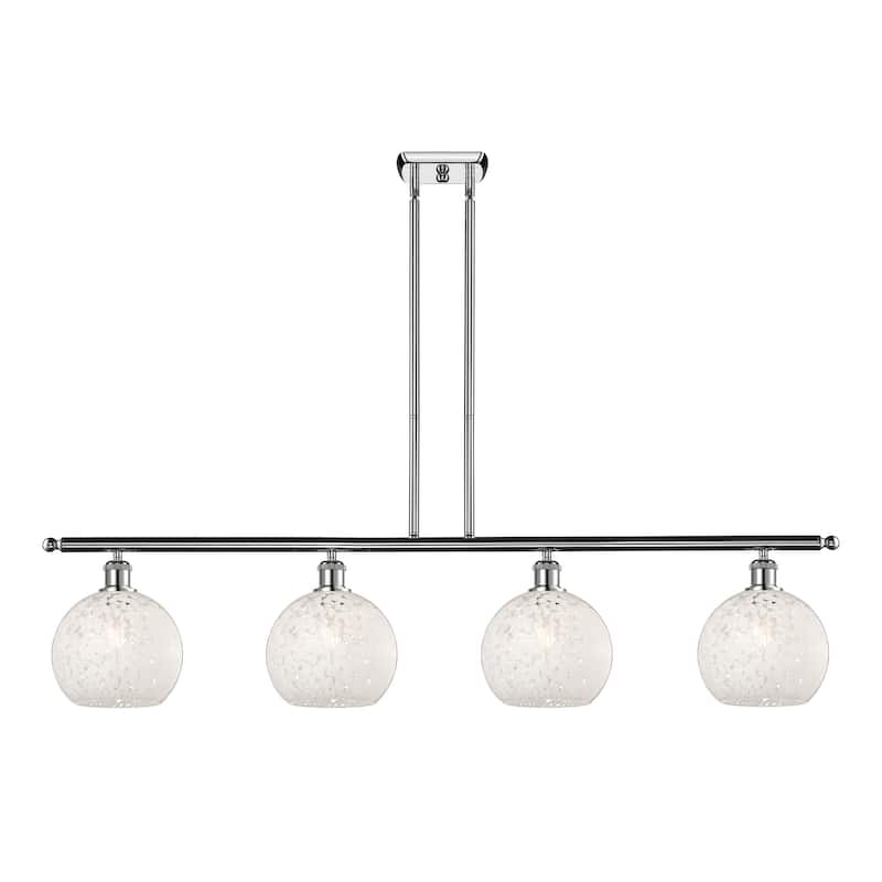 Innovations Lighting 516-4I-11-48-White Mouchette-Indoor Pendant Large - Polished Chrome / White Mouchette