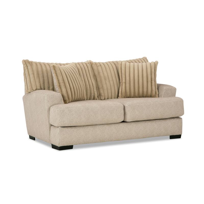 Furniture of America Peak Chenille 72" USA Made Loveseat with Accent Pillows