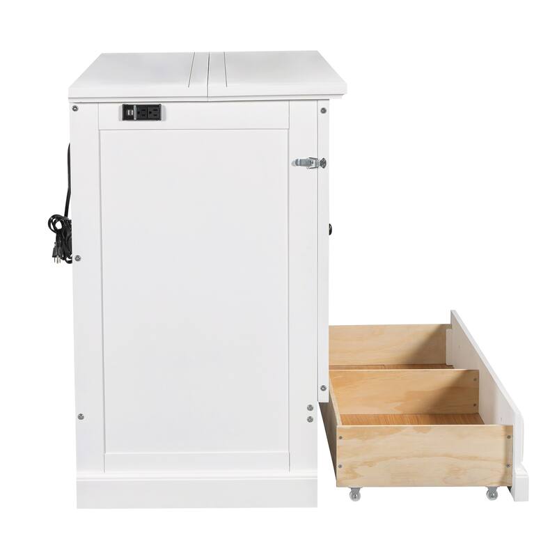 Solid Pine Murphy Bed with Charging Station & Storage Drawer