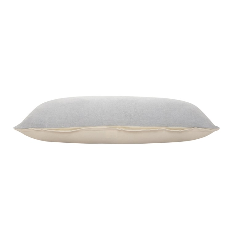 HomeRoots 14" X 36" Light Gray 100% Cotton Zippered Pillow