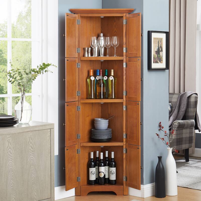 4-Tier 72" Corner Kitchen Pantry Storage Cabinet