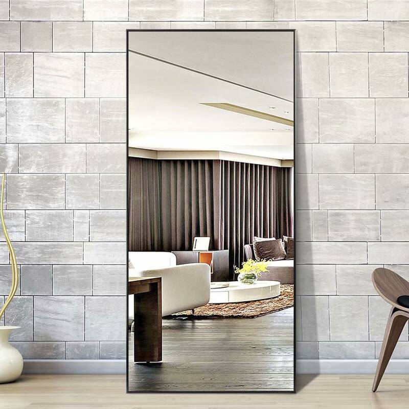 Modern Aluminum Alloy Thin Framed Full Length Floor Mirror