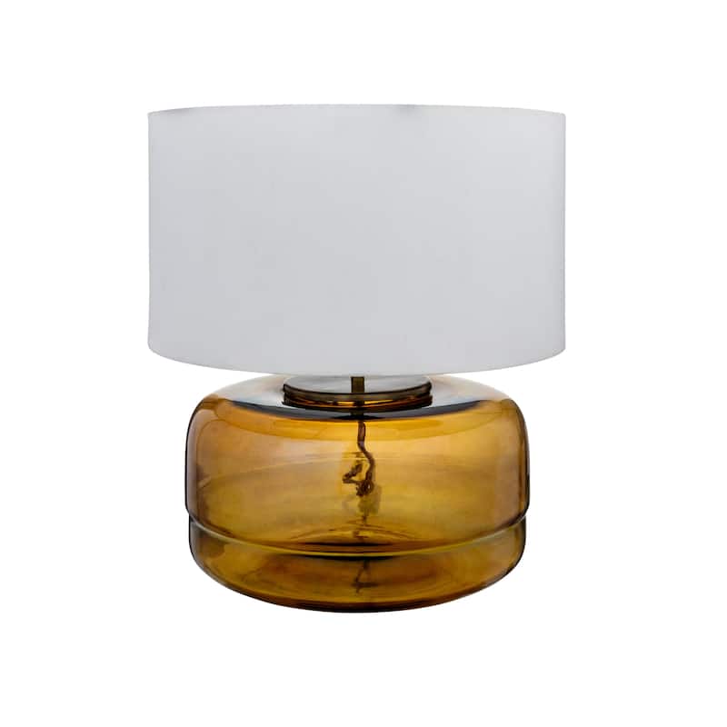 Glass Table Lamp with Cotton Shade