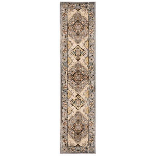Gray and Beige Aztec Pattern Rug - Bed Bath & Beyond - 33827195