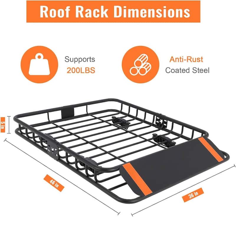 Roof Rack Basket Carrier with Extension Car Top Luggage Holder