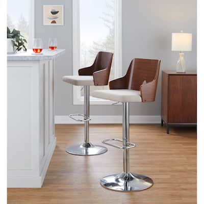 Carson Carrington Adrianna Adjustable Bar Stool with Rounded Rectangle Footrest (Set of 2)