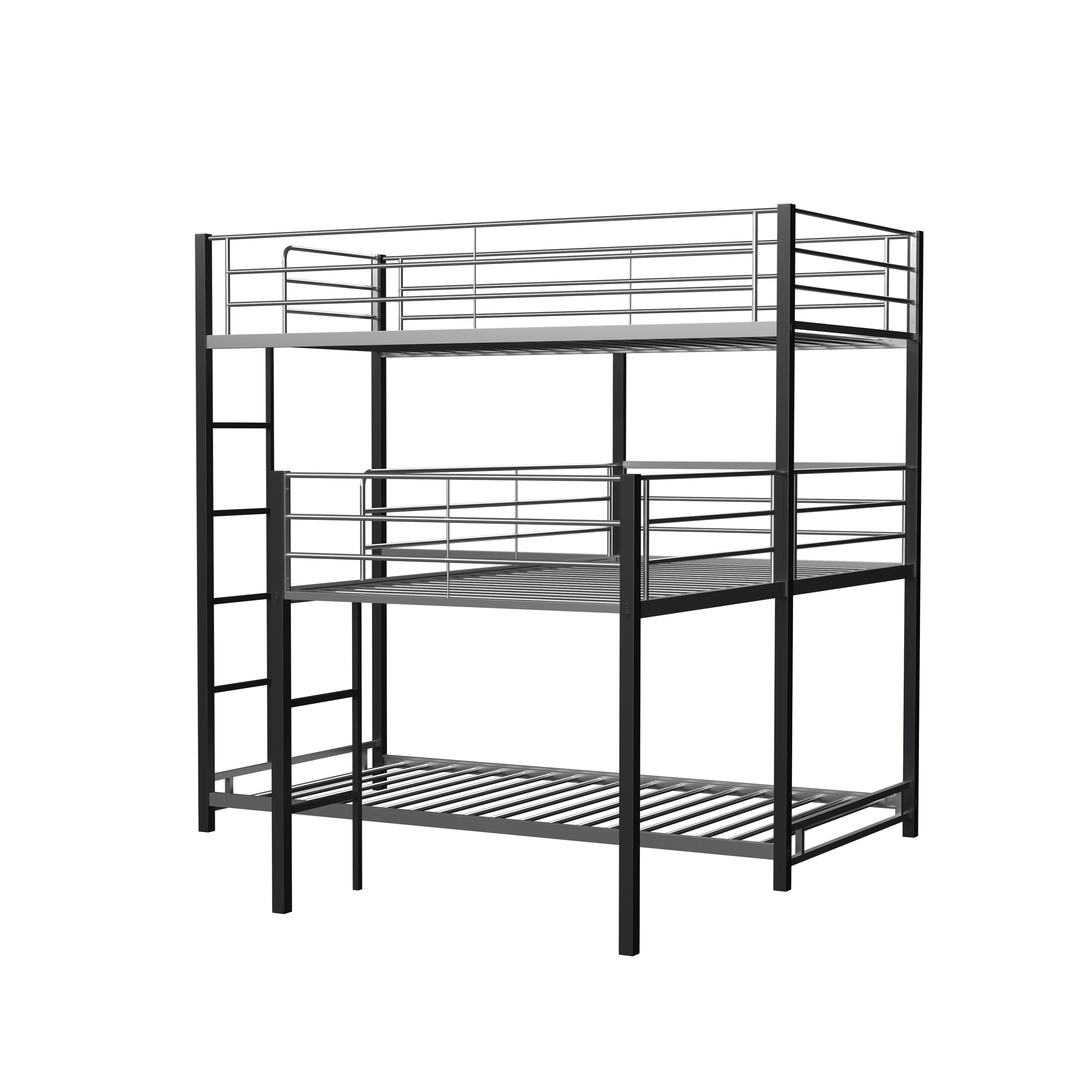 Furniture of america hilt contemporary shop black twin triple bunk bed