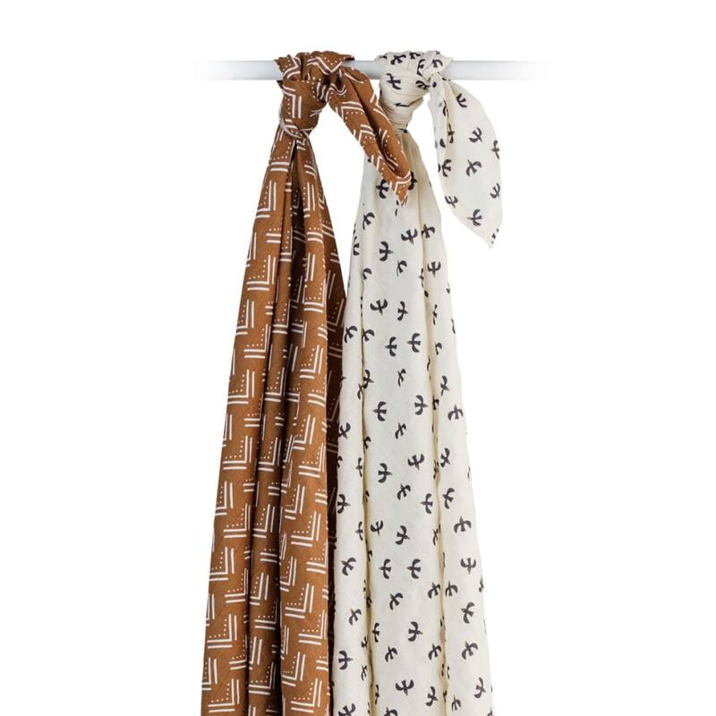 lulujo 2 PK Muslin Swaddling Blankets
