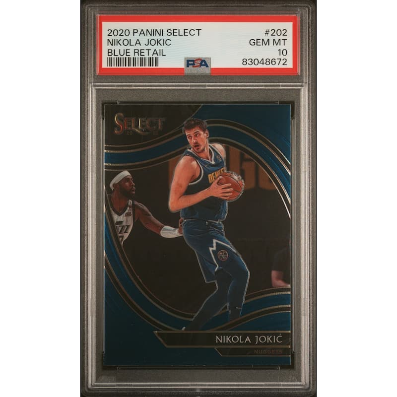 Nikola Jokic 2020 Panini Select Blue Retail Basketball Card #202 Graded PSA 10 - 8'6" x 11'6"