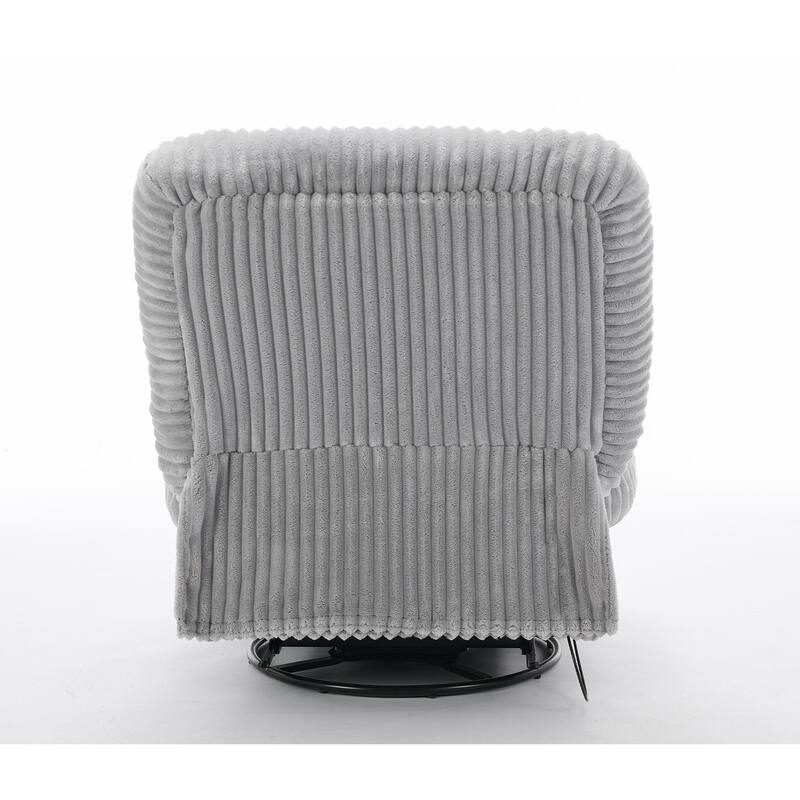 Corduroy 360° Swivel Glider Rocker Recliner with Pillows