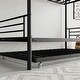 preview thumbnail 5 of 10, Twin Bunk Bed with Trundle Metal Bunkbeds with Ladder and Guardrail