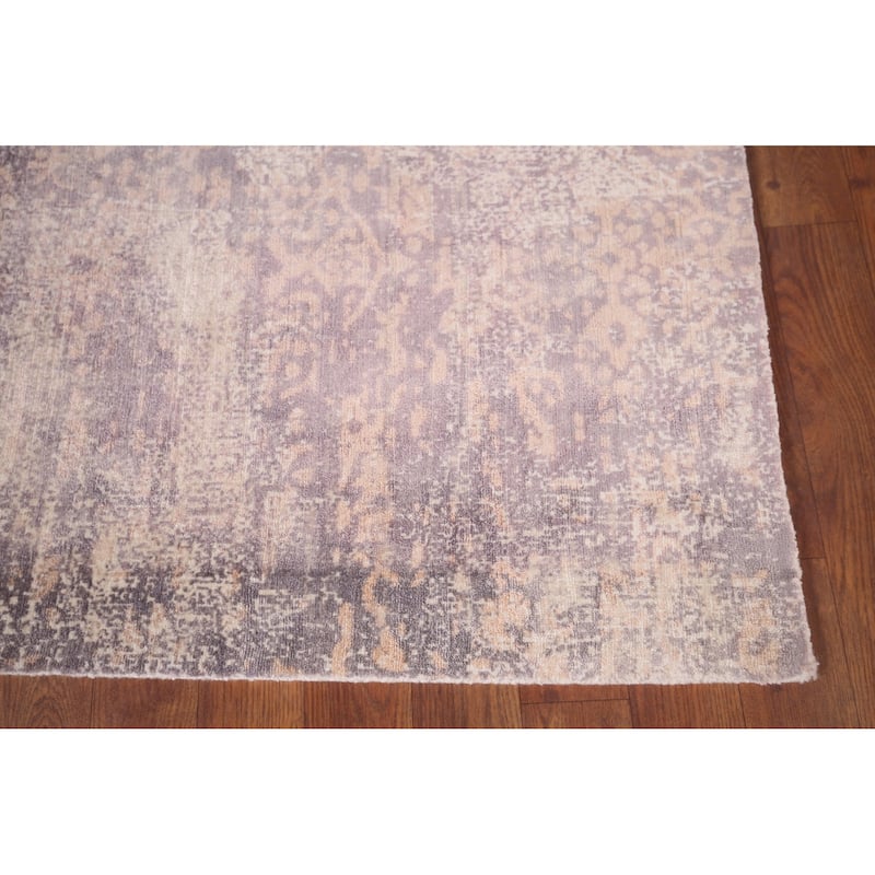 Contemporary Abstract Indian Area Rug Hand-Knotted Wool Carpet - 4'9"x 7'11"