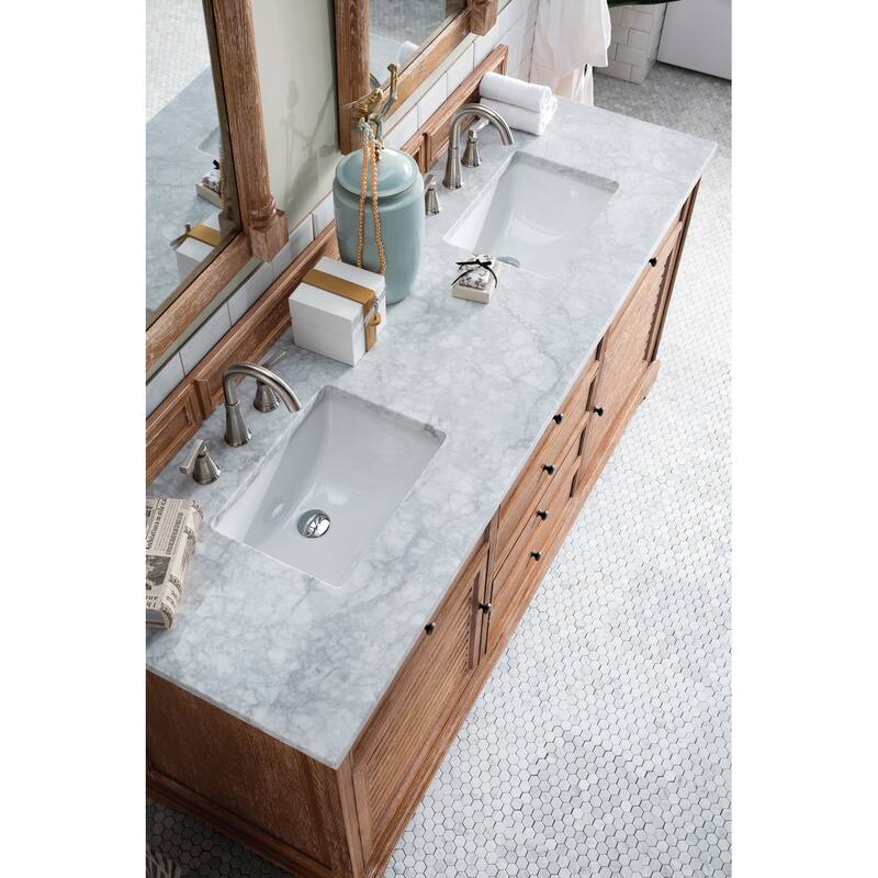 James Martin Vanities Savannah 72" Double Vanity, Driftwood