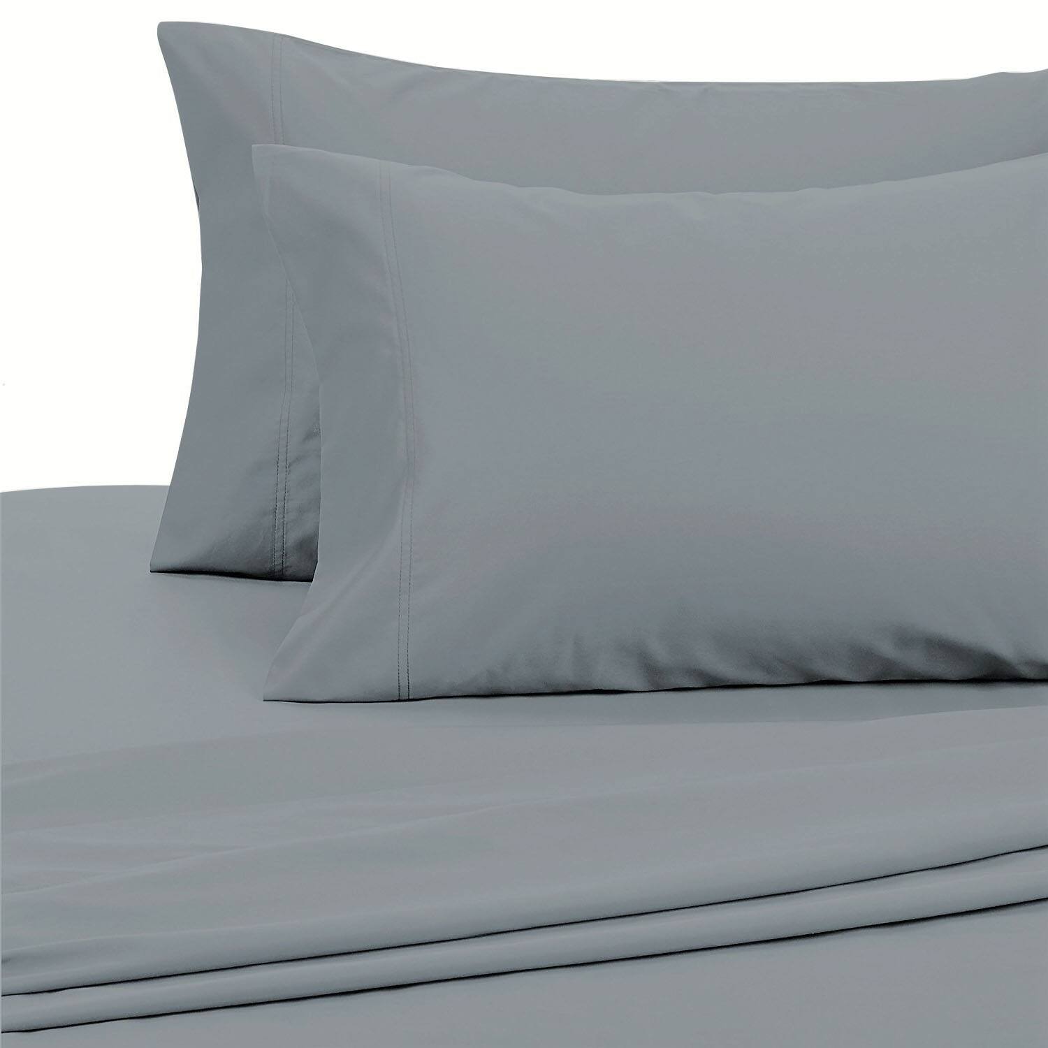 400 TC 100pct Giza Cotton Sateen Solid 4 Piece King Sheet Set Bed