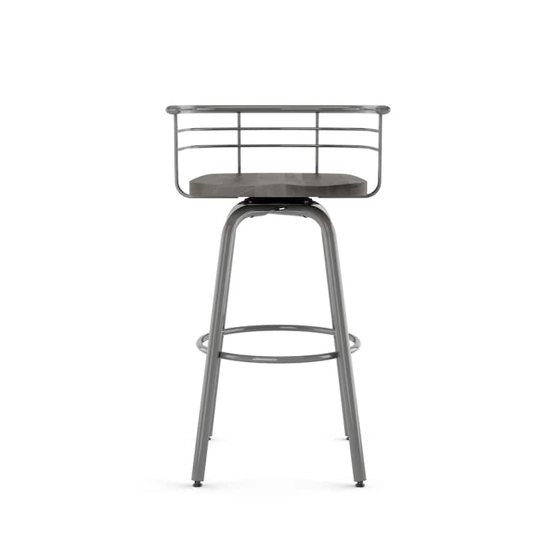 Amisco Brisk Swivel Counter Stool with Distressed Wood Seat