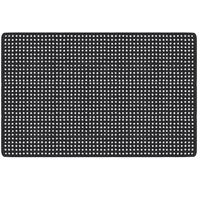 A1HC Checkered, Multi-Utility Heavy Duty Commercial Mats, Large Scrapper Rubber Floor Mat with Drain Holes - 48"x72"