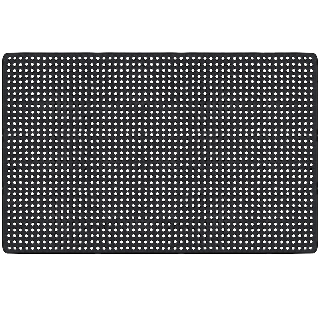 A1HC Checkered, Multi-Utility Heavy Duty Commercial Mats, Large Scrapper Rubber Floor Mat with Drain Holes - 48"x72"