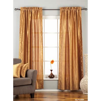 Gingery Gold Rod Pocket Textured Curtain / Drape / Panel - 84" - Piece