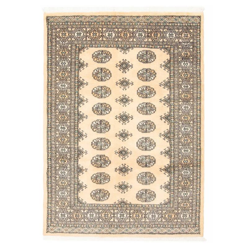 ECARPETGALLERY Hand-knotted Finest Peshawar Bokhara Cream Wool Rug - 4'2 x 5'10 - Cream - 4'2 x 5'10