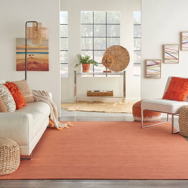 Nourison Positano Ombre Casual Modern Indoor/Outdoor Rug - 4' x 6' - Terracotta
