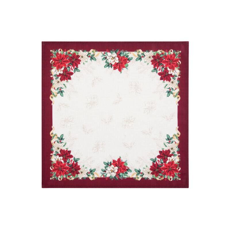 Poinsettia Garlands Engineered Napkins, Set of 4