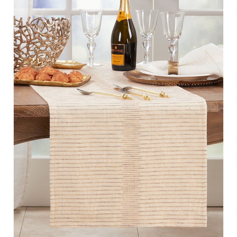 Striped Design Shimmering Table Runner - 16"x72"
