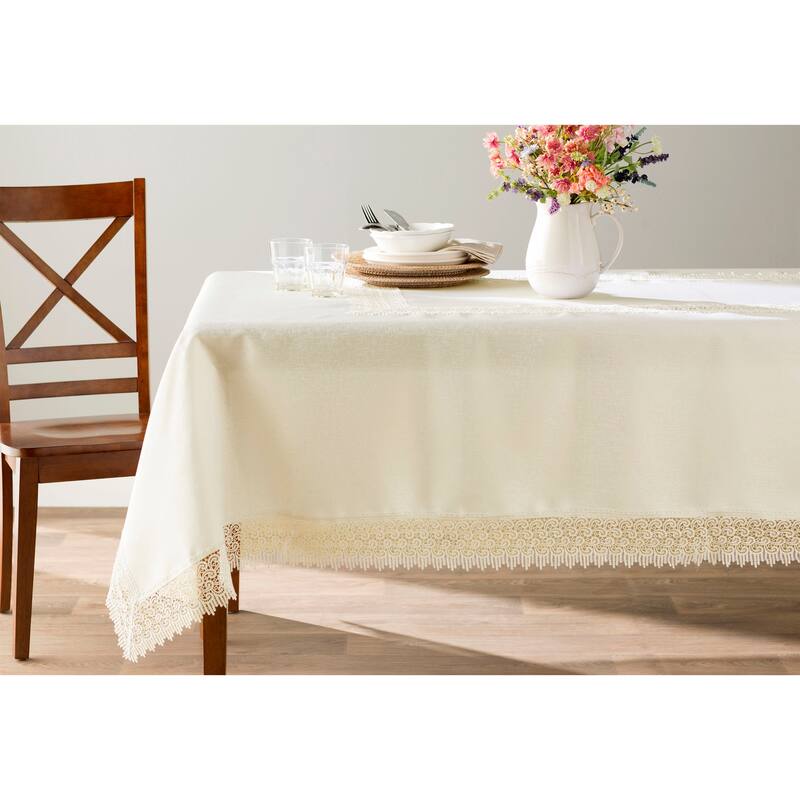 Violet Linen Treasure Lace Pattern Tablecloth