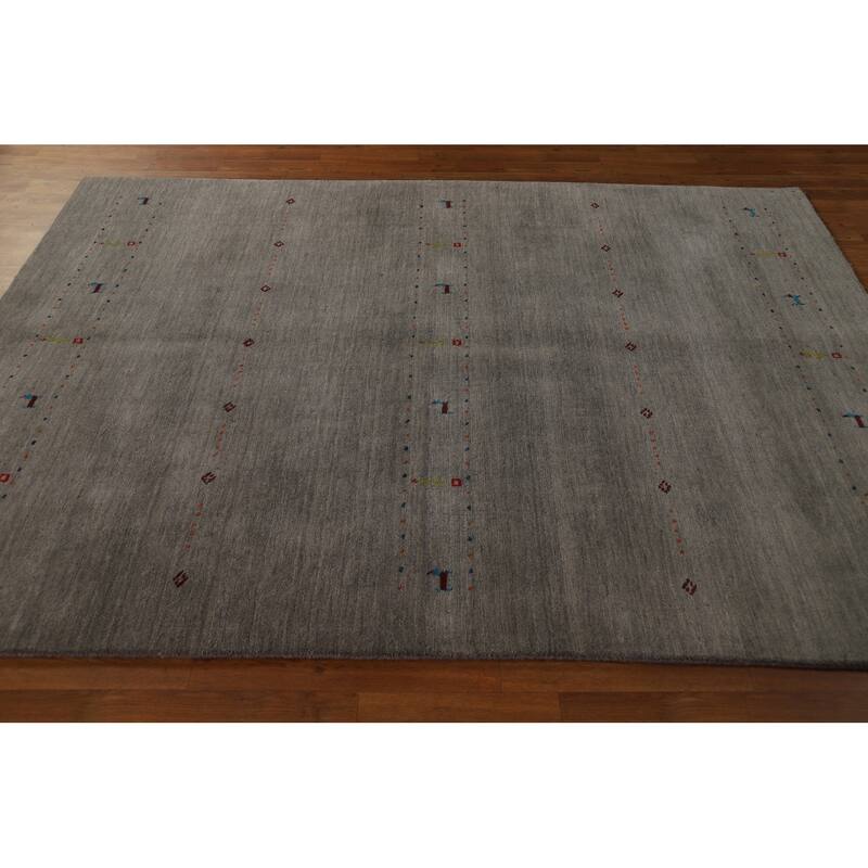 Gabbeh Tribal Area Rug Handmade Wool Carpet - 5'8" x 7'11"
