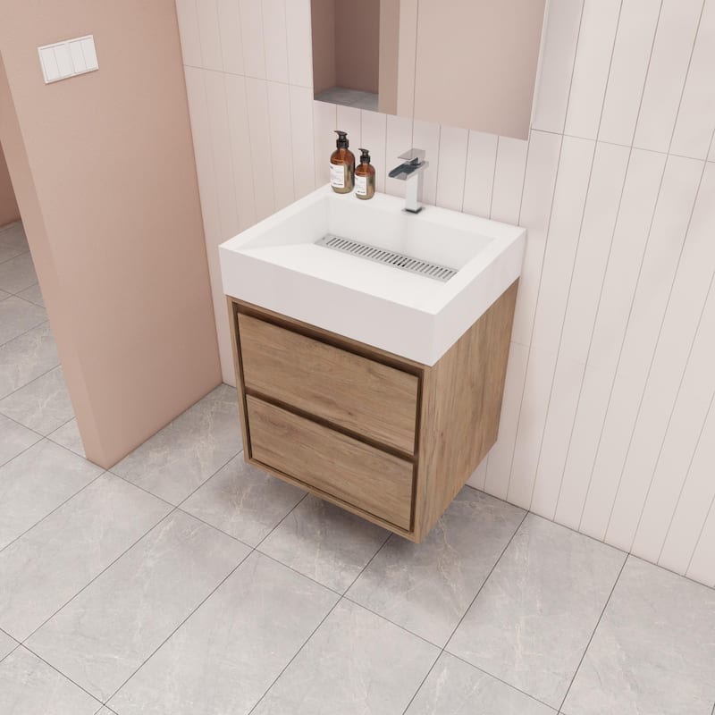Victoria 24" Wall Mounted Modern Vanity with Acrylic Sink