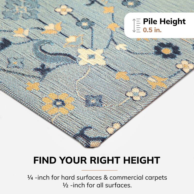 Jani 40"x54" Rug'd Chair Mat-Rug Style Office Chairmat for Carpet & Hard Floors| 0.5" Thick |Non-Slip, Foldable Desk Chair Mat