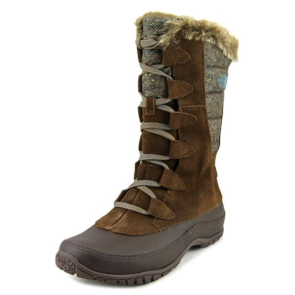 The North Face Nuptse Purna Women Round Toe Suede Brown Snow Boot