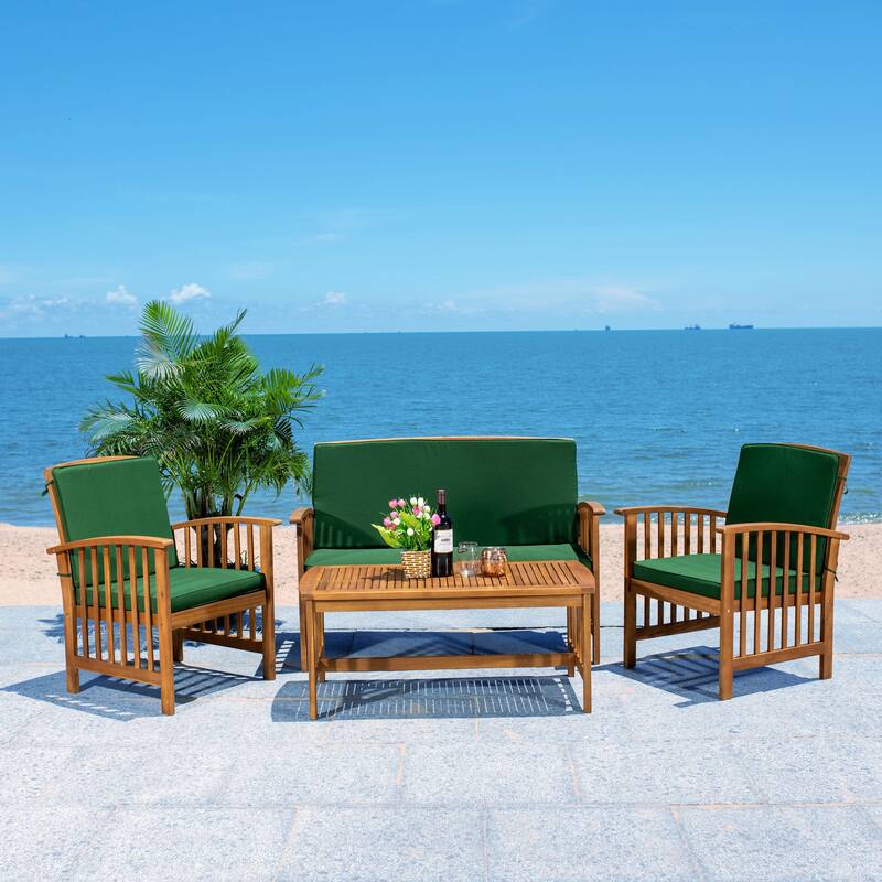SAFAVIEH Outdoor Rocklin 4-piece Conversation Patio Set