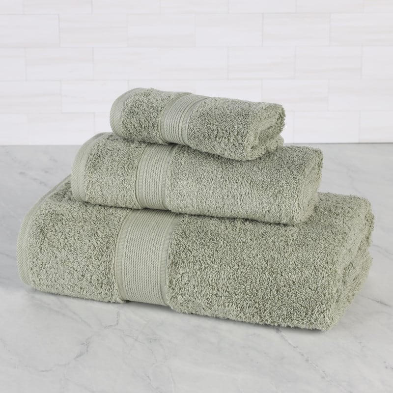 Superior Oregon Organic Cotton Solid 3-Piece Towel Set - Sage