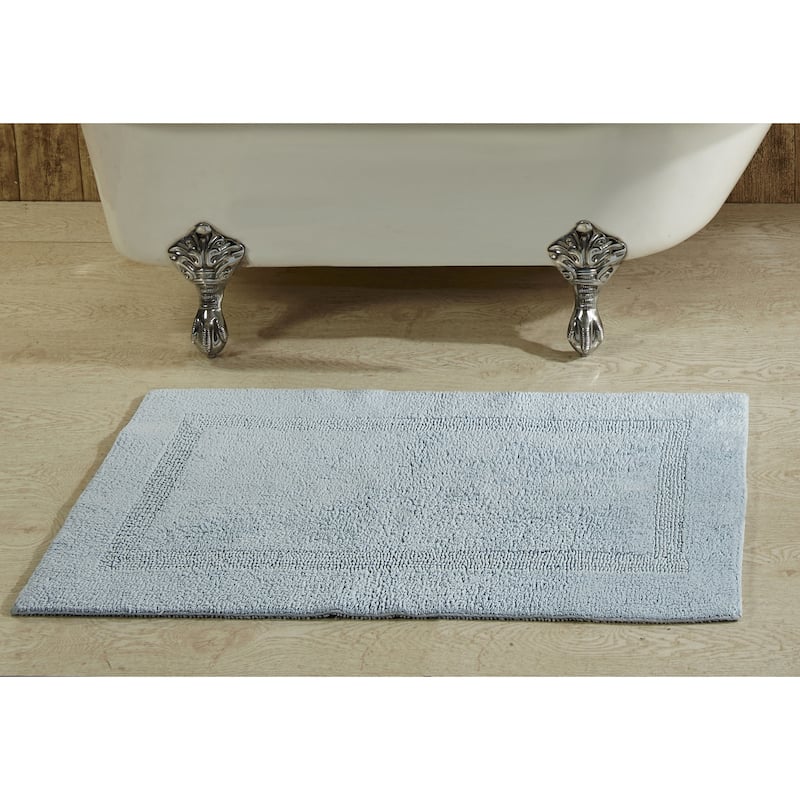 Better Trends Lux Collection 100% Cotton Reversible Tufted Bath Mat Rug - 24" x 40" Rectangle - Blue