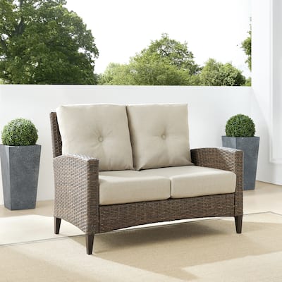Rockport Outdoor Wicker High Back Loveseat - 67"W x 28"D x 37.5"H