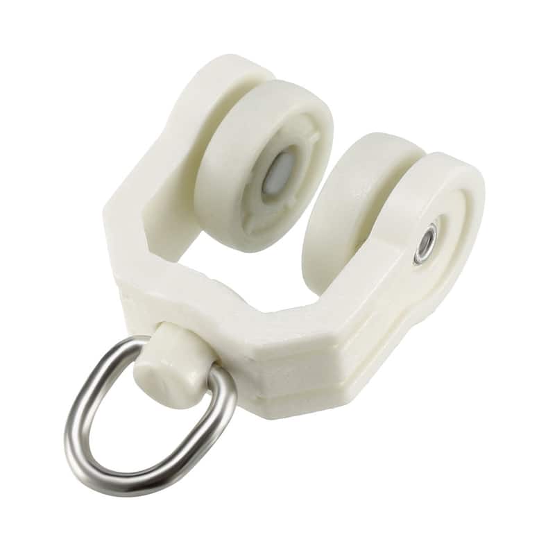 Curtain Track Rollers Plastic Twin Wheeled Carriers 14mm Dia 80 Pcs - White