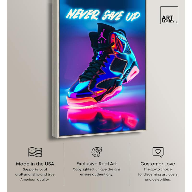 Cool Glow Sneaker Hype Canvas by Art Remedy