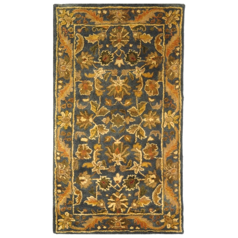 SAFAVIEH Handmade Antiquity Manerva Traditional Oriental Wool Rug - 2'3" x 4' - Blue/Gold