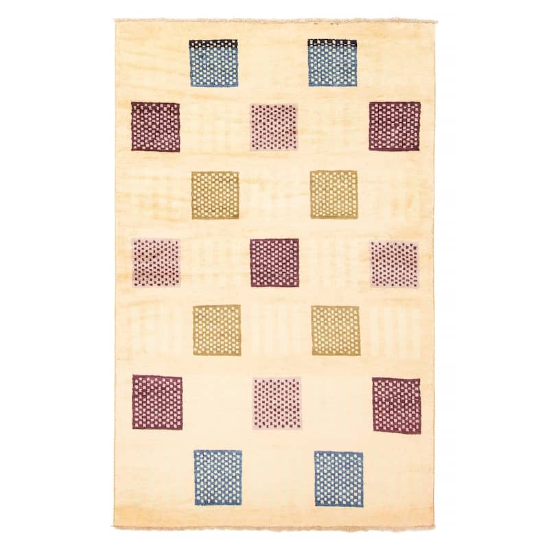ECARPETGALLERY Hand-knotted Peshawar Ziegler Beige Wool Rug - 4'2 x 6'4 - Beige - 4'2 x 6'4