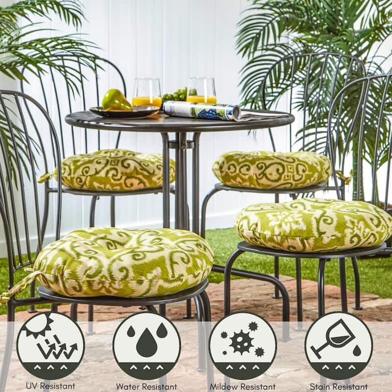 Round 15-inch Outdoor Bistro Chair Cushions (Set of 2)