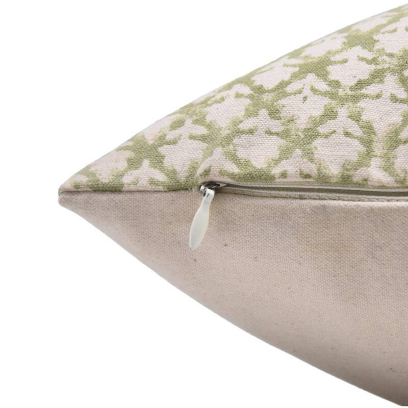 Fabdivine Bohemian Floral Green Pillow Cover Handmade Cotton for Fall Décor Block Print Chair Hotel Bedroom, Pink City