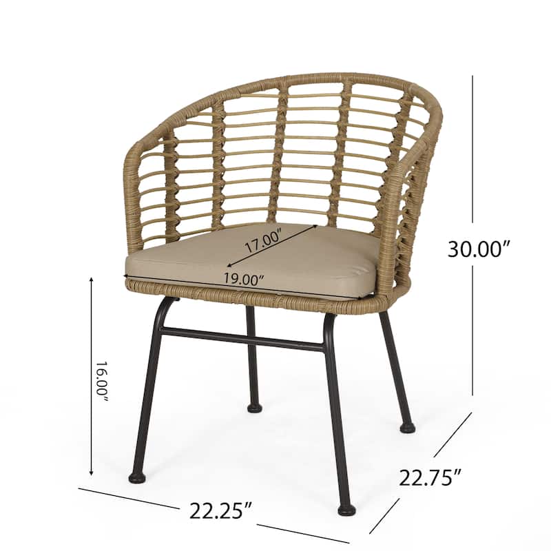 2-Piece Outdoor Club Chairs w/ Lightweight Rust-Resistant Aluminum Frame, Water-Resistant Cushions for Patio or Garden