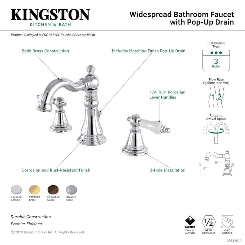 English Classic Widespread Bathroom Faucet