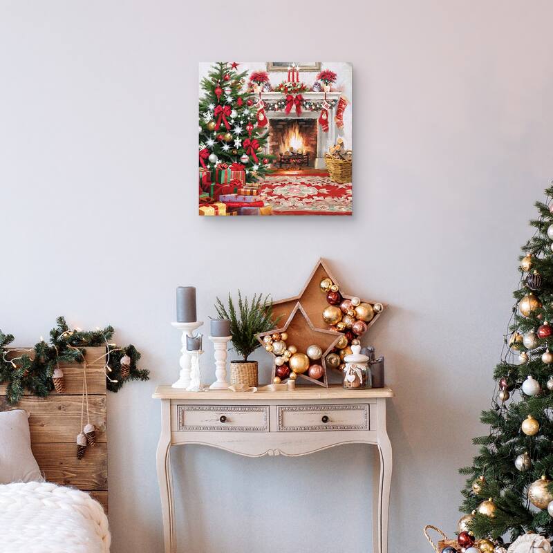 Christmas Hearth Square by The Macneil Studio Canvas Art Print