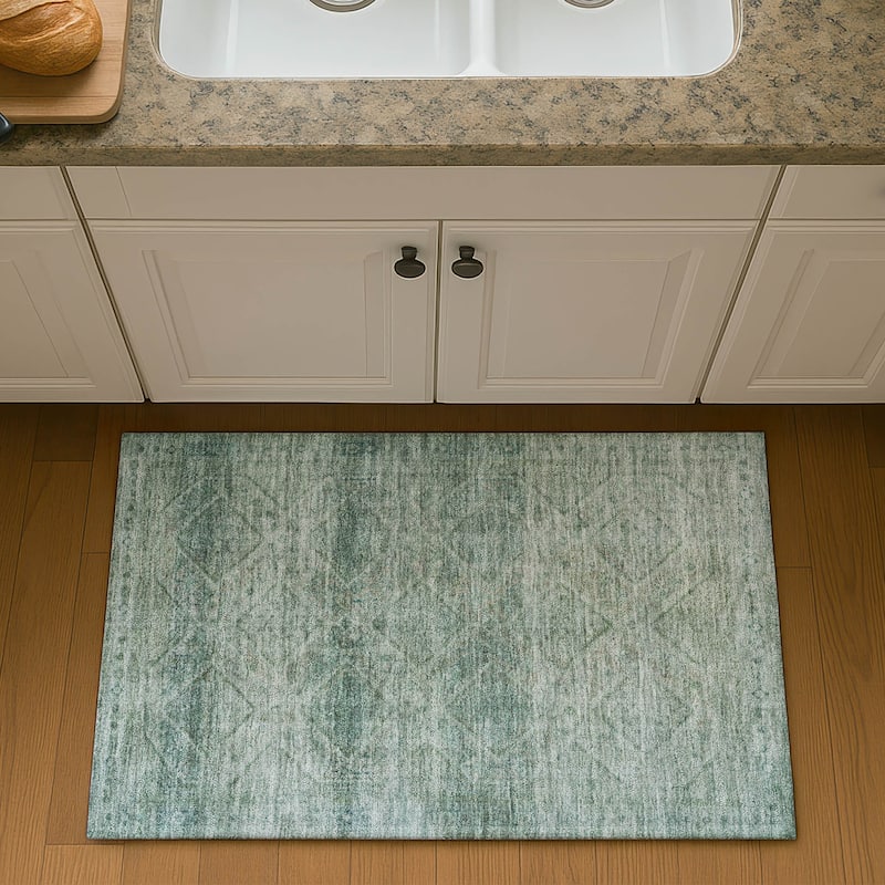 Premium Washable Super Soft Boho Moroccan Mayfield Rug - Teal - 1'8" x 2'6"