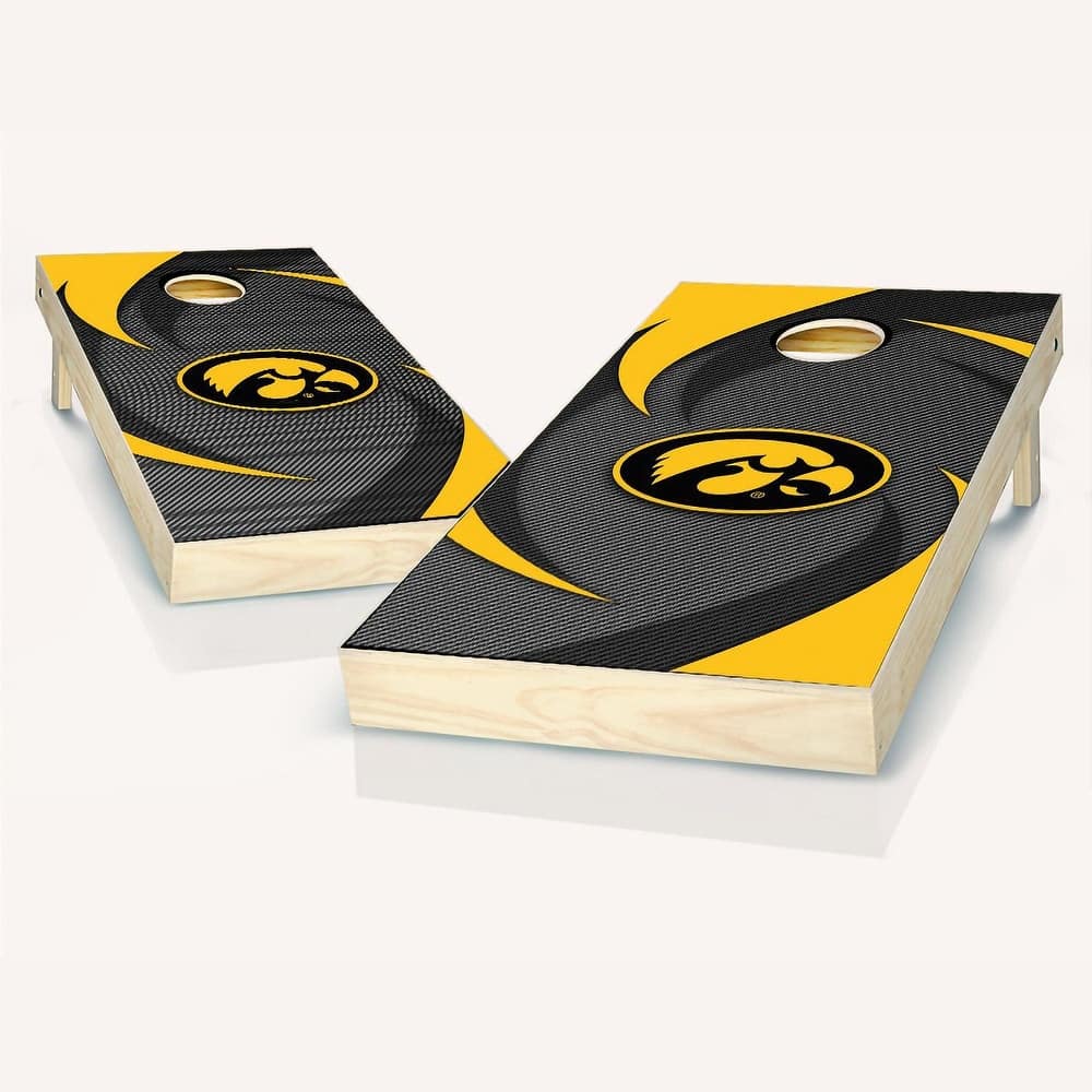 Iowa Hawkeyes Swoosh Outdoor Cornhole Board Set