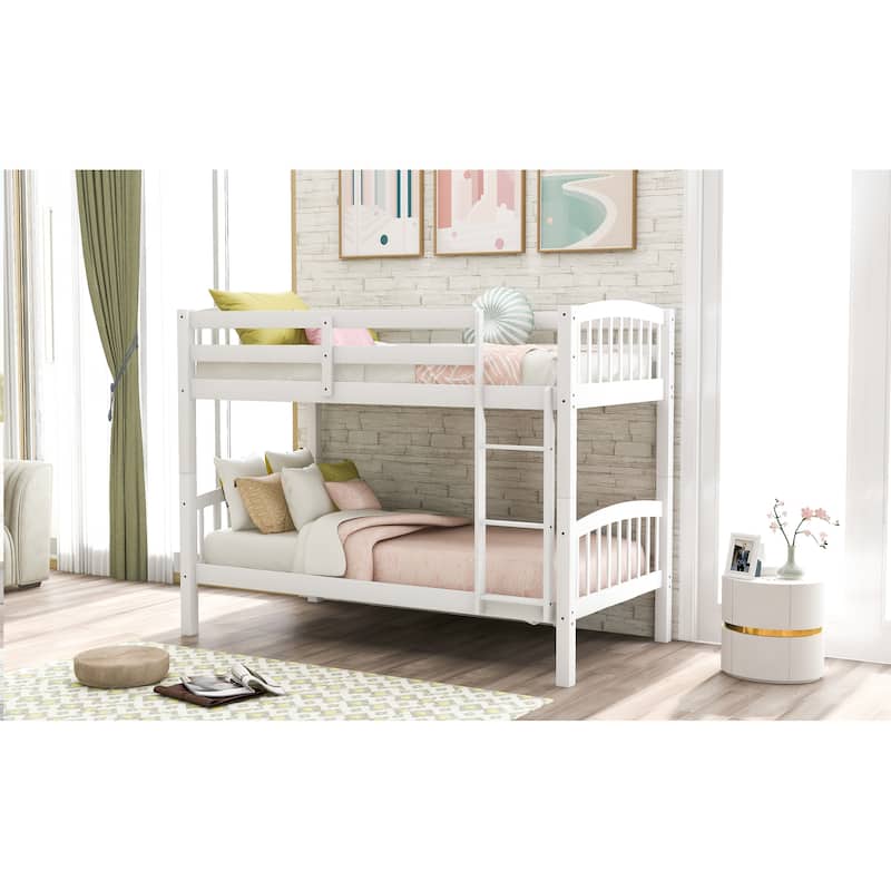 Twin Over Twin Bunk Bed with Ladder