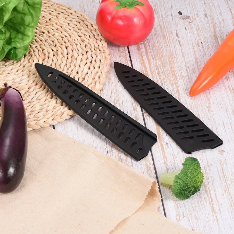 5pcs PP Safety Knife Cover Sleeves Guard Blade Protector for 8" Chef Knife - Black