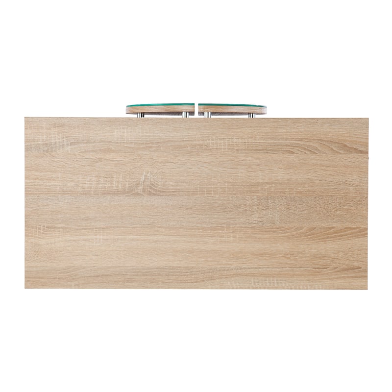 SEI Furniture Nettleton Contemporary Natural Wood Bar Cabinet